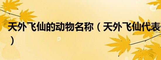 天外飞仙的动物名称（天外飞仙代表什么动物）