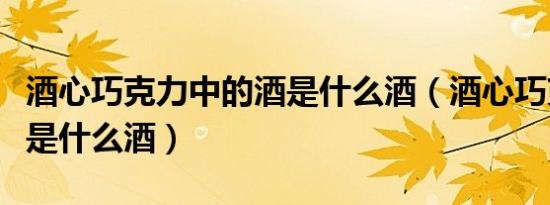 酒心巧克力中的酒是什么酒（酒心巧克力里面是什么酒）