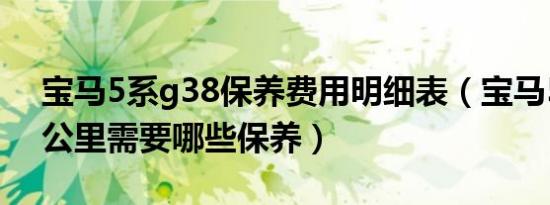 宝马5系g38保养费用明细表（宝马5系十万公里需要哪些保养）