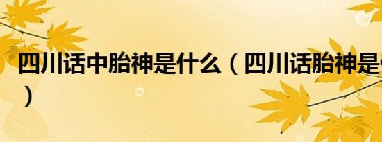 四川话中胎神是什么（四川话胎神是什么意思）