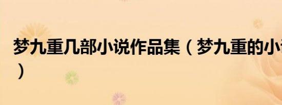 梦九重几部小说作品集（梦九重的小说有哪些）