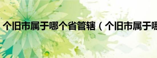 个旧市属于哪个省管辖（个旧市属于哪个市）
