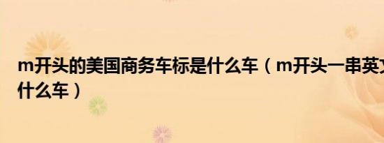 m开头的美国商务车标是什么车（m开头一串英文的车标是什么车）