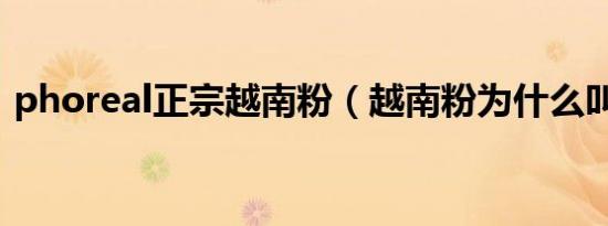 phoreal正宗越南粉（越南粉为什么叫pho）