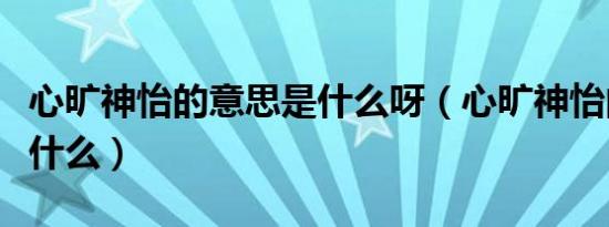 心旷神怡的意思是什么呀（心旷神怡的意思是什么）