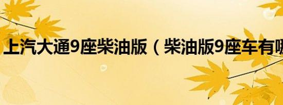 上汽大通9座柴油版（柴油版9座车有哪些车）