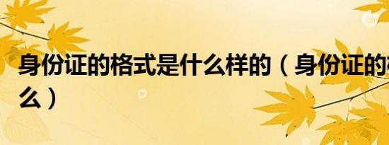 身份证的格式是什么样的（身份证的格式是什么）