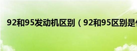 92和95发动机区别（92和95区别是什么）