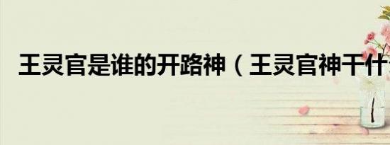 王灵官是谁的开路神（王灵官神干什么的）