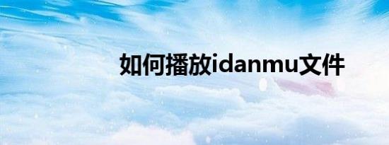 如何播放idanmu文件