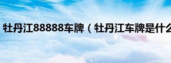 牡丹江88888车牌（牡丹江车牌是什么开头）