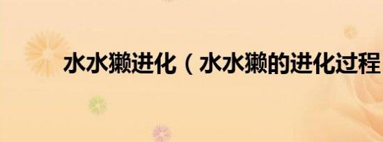 水水獭进化（水水獭的进化过程）