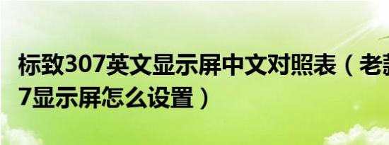 标致307英文显示屏中文对照表（老款标致307显示屏怎么设置）