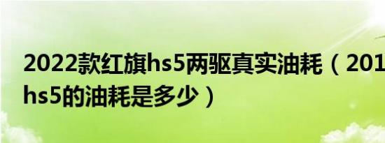 2022款红旗hs5两驱真实油耗（2019款红旗hs5的油耗是多少）