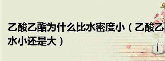 乙酸乙酯为什么比水密度小（乙酸乙酯密度比水小还是大）