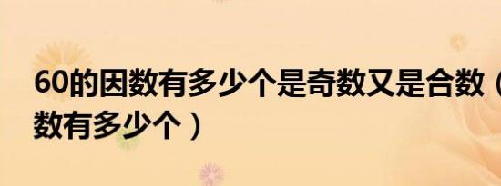 60的因数有多少个是奇数又是合数（60的因数有多少个）