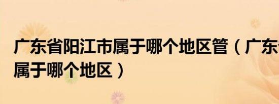 广东省阳江市属于哪个地区管（广东省阳江市属于哪个地区）
