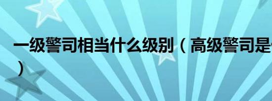 一级警司相当什么级别（高级警司是什么级别）
