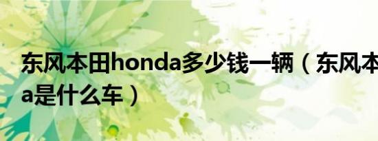 东风本田honda多少钱一辆（东风本田honda是什么车）