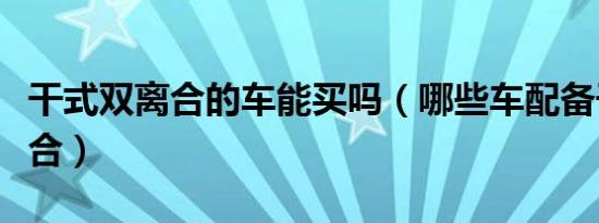 干式双离合的车能买吗（哪些车配备干式双离合）