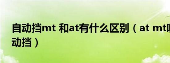 自动挡mt 和at有什么区别（at mt哪个是自动挡）