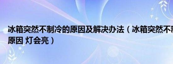 冰箱突然不制冷的原因及解决办法（冰箱突然不制冷是什么原因 灯会亮）