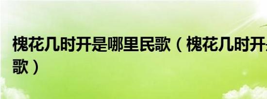 槐花几时开是哪里民歌（槐花几时开是哪里民歌）