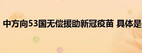 中方向53国无偿援助新冠疫苗 具体是啥情况