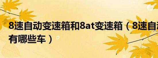 8速自动变速箱和8at变速箱（8速自动变速箱有哪些车）