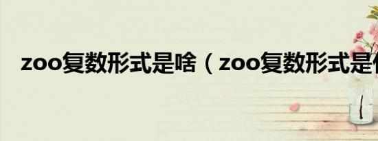zoo复数形式是啥（zoo复数形式是什么）
