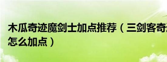 木瓜奇迹魔剑士加点推荐（三剑客奇迹魔剑士怎么加点）
