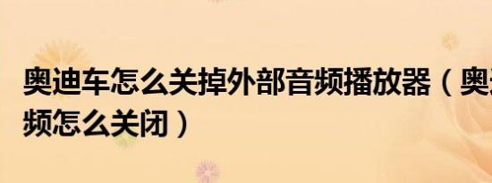 奥迪车怎么关掉外部音频播放器（奥迪外部音频怎么关闭）