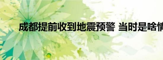 成都提前收到地震预警 当时是啥情况