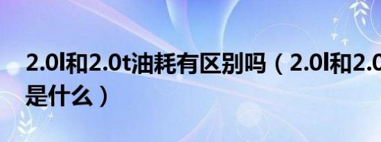 2.0l和2.0t油耗有区别吗（2.0l和2.0t的区别是什么）