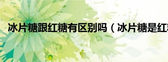 冰片糖跟红糖有区别吗（冰片糖是红糖吗）