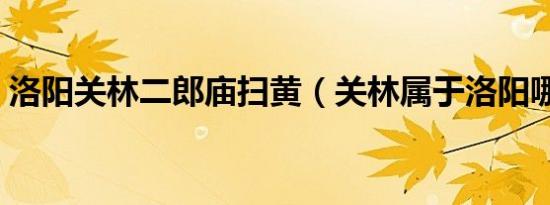 洛阳关林二郎庙扫黄（关林属于洛阳哪个区）