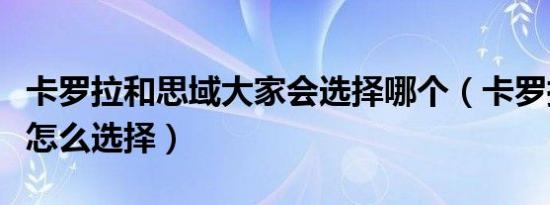 卡罗拉和思域大家会选择哪个（卡罗拉和思域怎么选择）