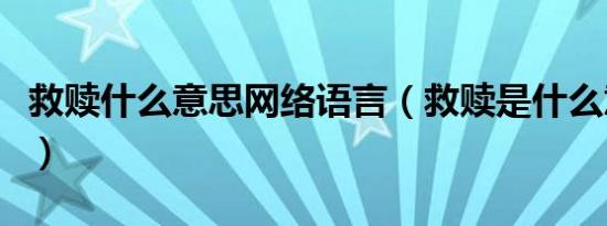 救赎什么意思网络语言（救赎是什么意思网络）