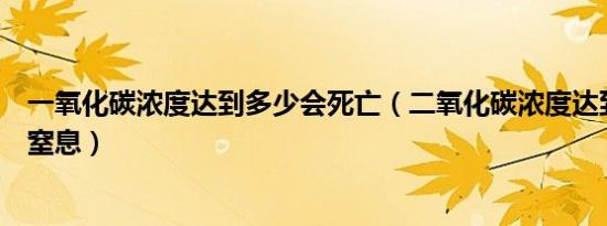 一氧化碳浓度达到多少会死亡（二氧化碳浓度达到多少人会窒息）