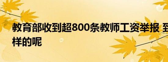 教育部收到超800条教师工资举报 到底是怎样的呢