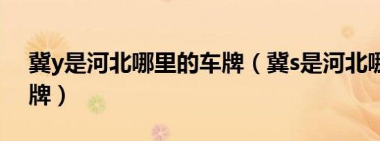 冀y是河北哪里的车牌（冀s是河北哪里的车牌）