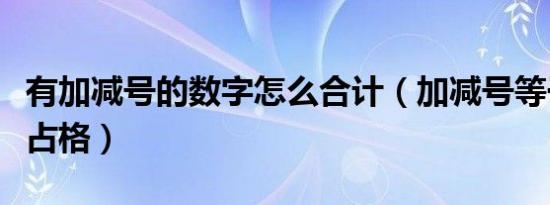 有加减号的数字怎么合计（加减号等于号怎么占格）