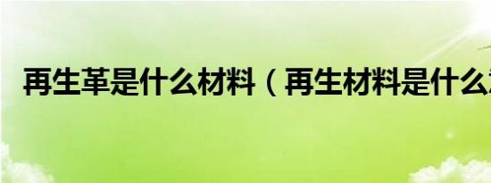 再生革是什么材料（再生材料是什么意思）