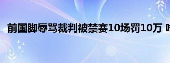 前国脚辱骂裁判被禁赛10场罚10万 啥情况