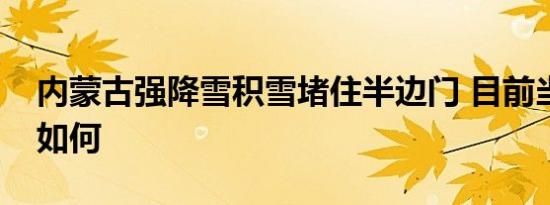内蒙古强降雪积雪堵住半边门 目前当地情况如何