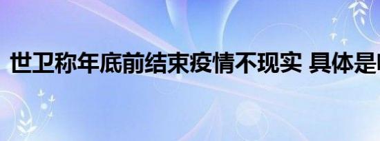 世卫称年底前结束疫情不现实 具体是啥情况
