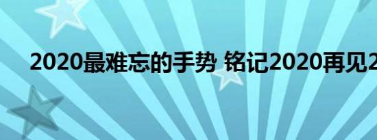 2020最难忘的手势 铭记2020再见2020