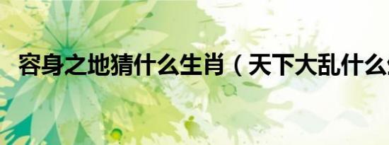 容身之地猜什么生肖（天下大乱什么生肖）