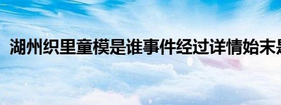 湖州织里童模是谁事件经过详情始末是什么