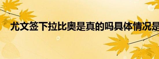 尤文签下拉比奥是真的吗具体情况是什么